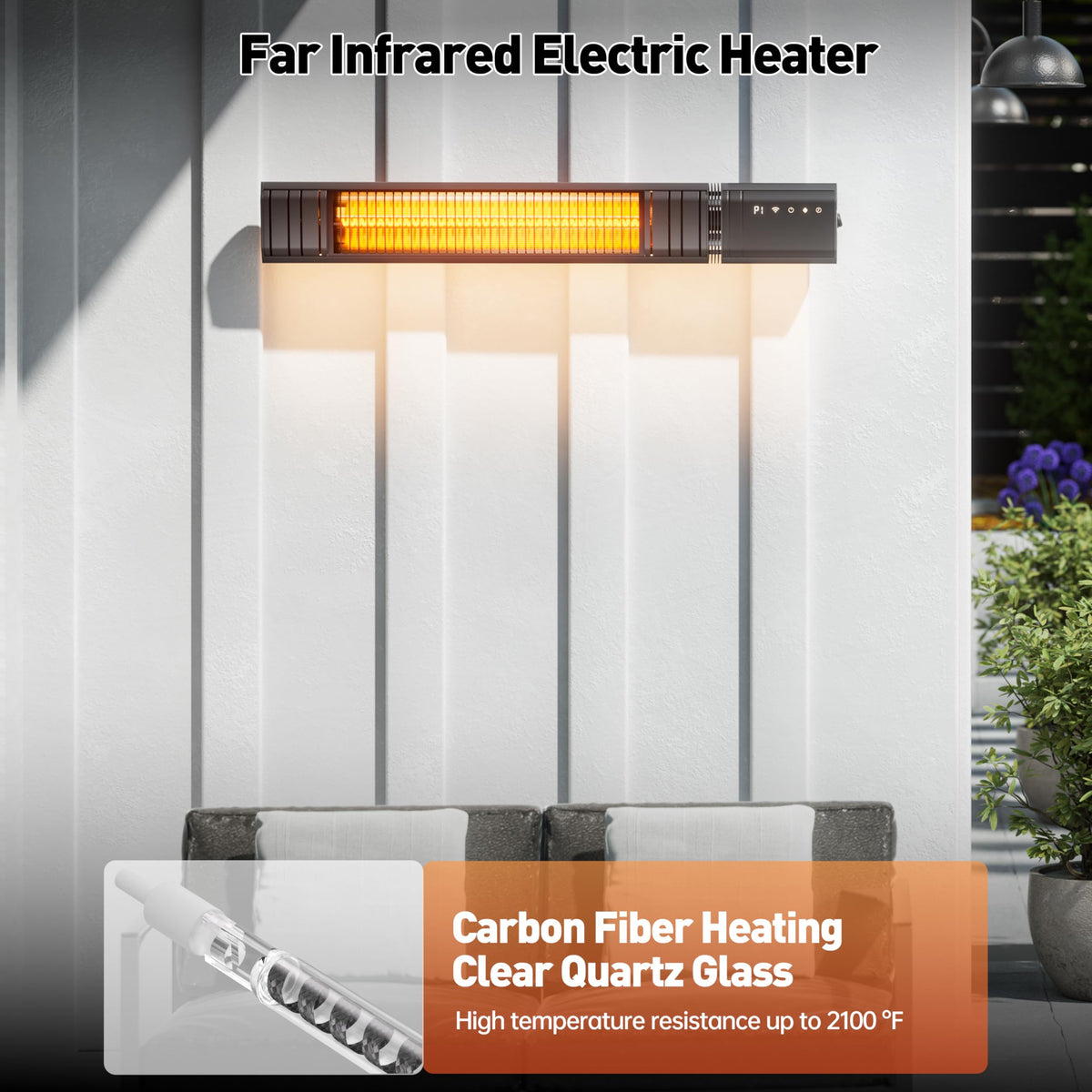Sundate rustproof metal cover protects the heater in harsh weather