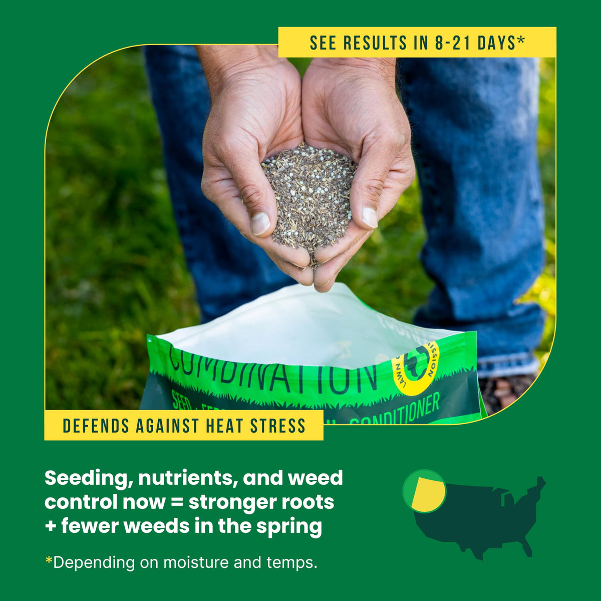 Soil conditioner visual with limestone and gypsum in the Northwest seed mix.