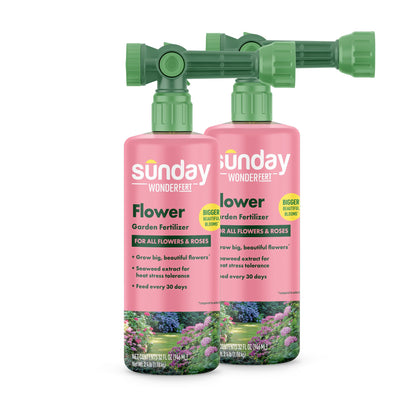 SUNDAY Wonderfert bottle close-up for bloom-boosting flowers