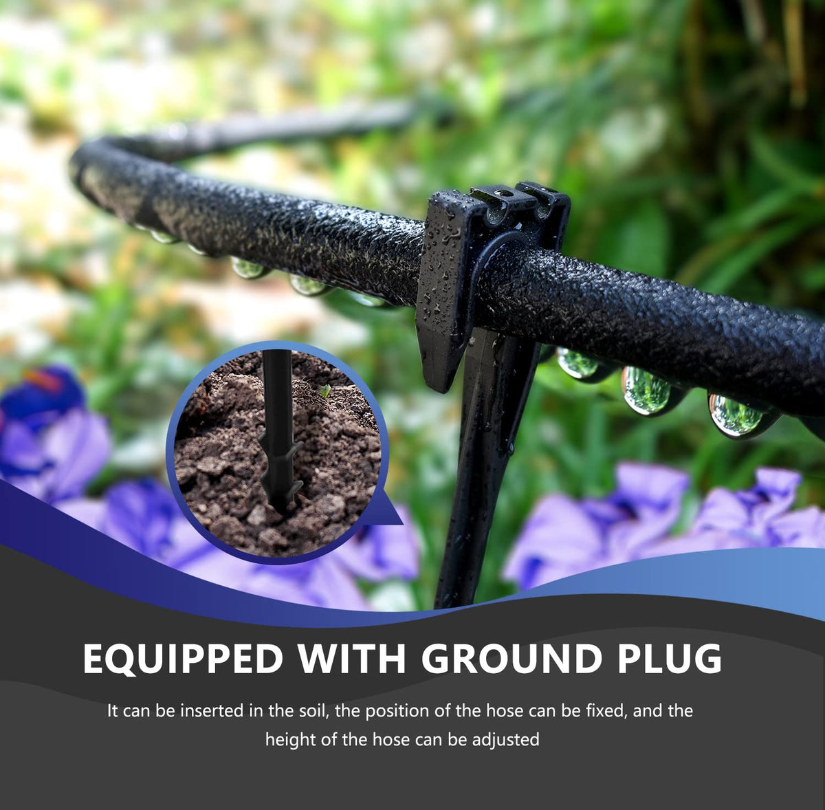 Suneed easy installation setup in a garden for seasonal watering.