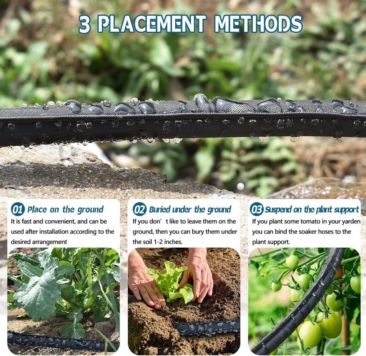 Ideal for garden beds and patches, adaptable watering solution