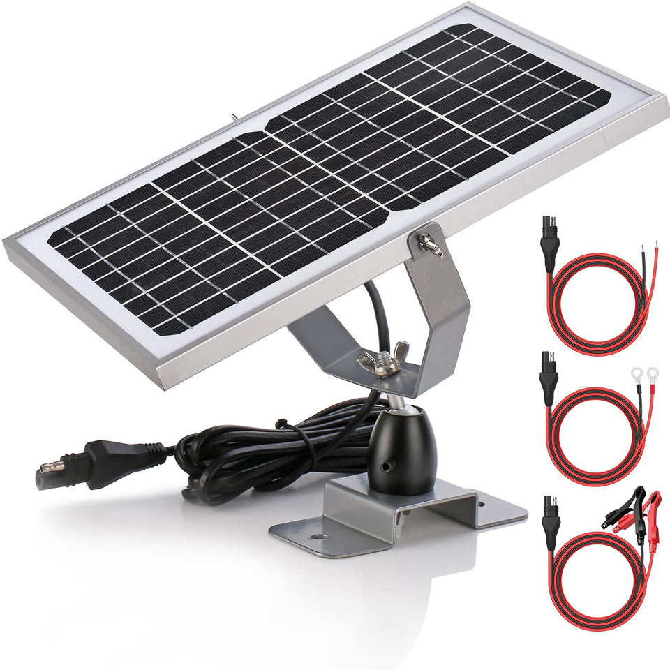SUNER POWER 10W panel front view for portable car and boat charging.