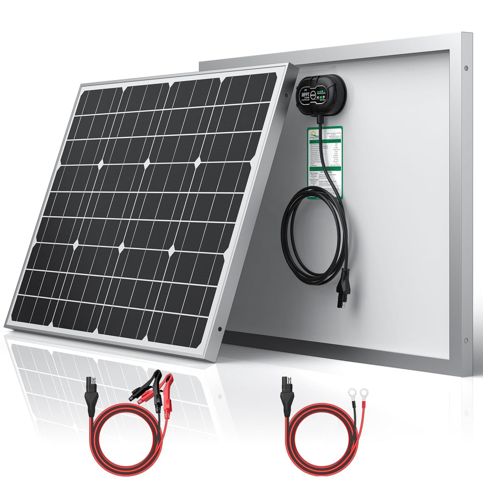 SUNER POWER 24V solar panel top view for compact trickle charging on boats