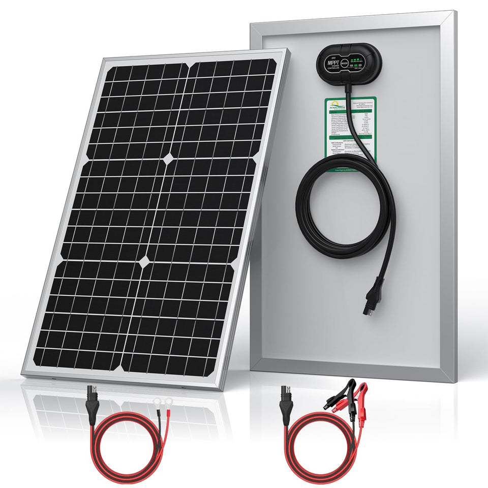 SUNER POWER 24V solar panel trickle charger on a boat maintaining AGM battery