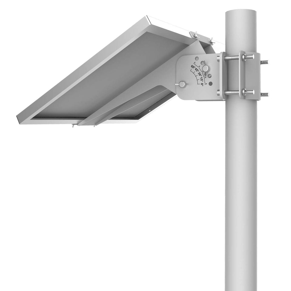 SUNER POWER adjustable pole mounting bracket for 20W panel securing outdoor use.