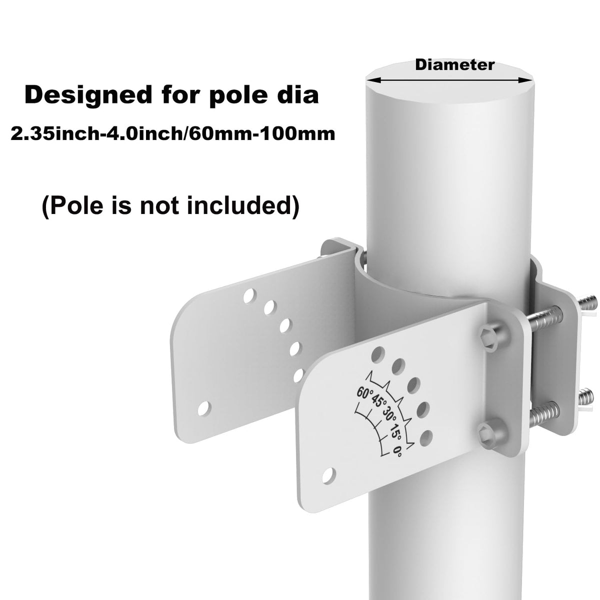SUNER POWER Angle-adjustable mount shows 0-60 degree sun exposure adjustment.
