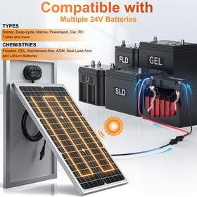 SUNER POWER visual charge level indicators showing progress at 25, 50, 75, 100 percent