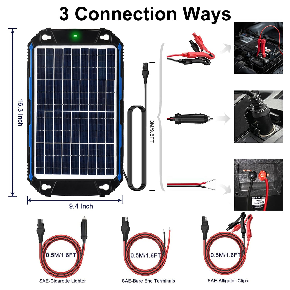 SUNER POWER wide compatibility chart shows batteries and vehicles supported