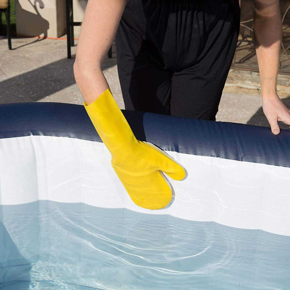 Suneration pool cleaning gloves yellow sponge layer supports soaking during scrubbing