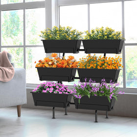 Sunexinlo 3-tier planter drainage system prevents waterlogging.