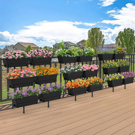 Sunexinlo 3-tier planter height 31 inches, space-saving vertical gardening.