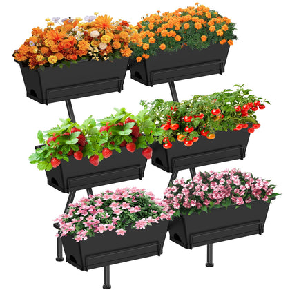 Sunexinlo 3-tier planter side view, ideal for compact balconies.