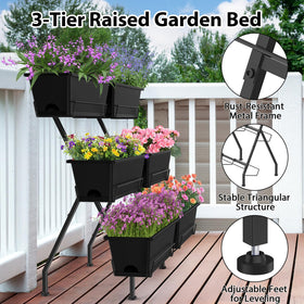 Sunexinlo 3-tier planter triangle frame, sturdy outdoor solution.