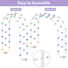 Sunexinlo garden arch assembly-instructions include labeled parts for quick setup.