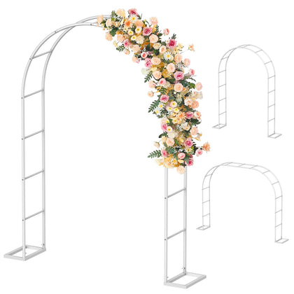Sunexinlo garden arch base-setup shows stable rust-resistant frame for outdoor use.