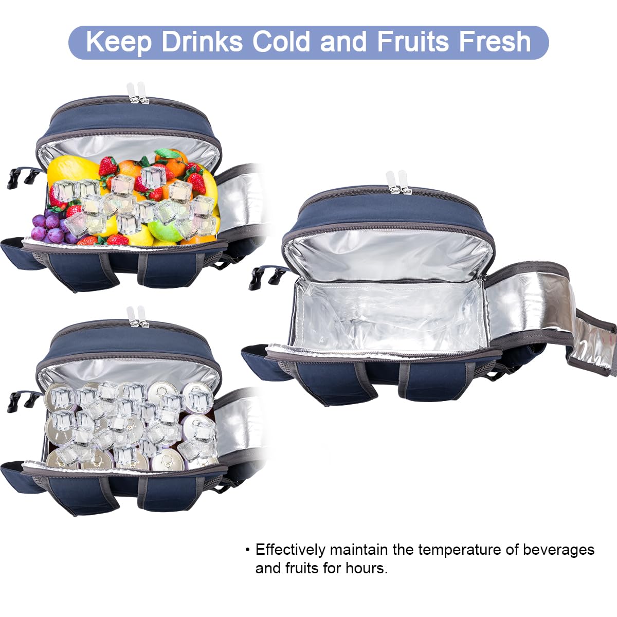 Sunflora detachable bottle holder adds convenient storage for beverages outdoors.