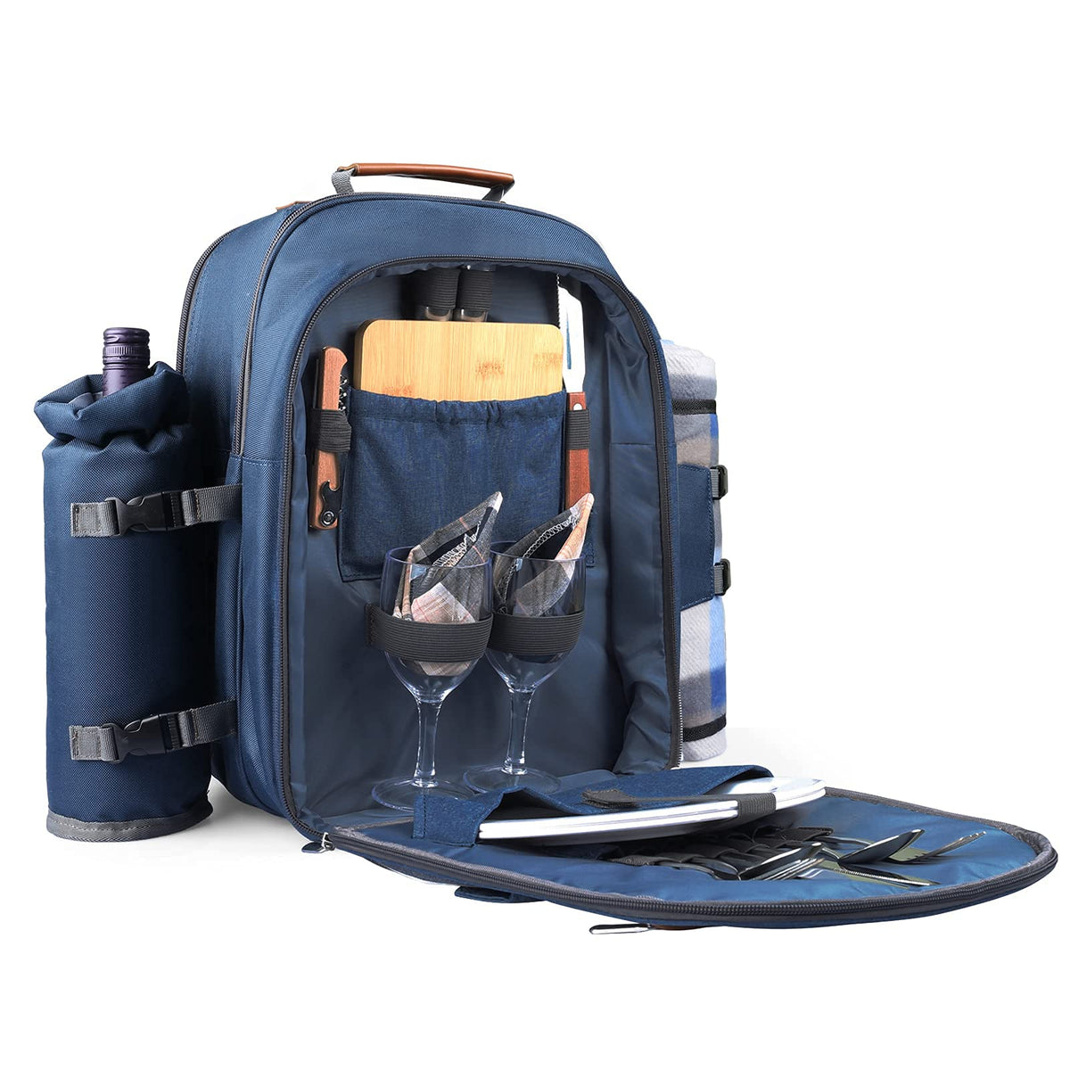 Sunflora insulated cooler compartment keeps drinks and meals fresh during picnics.