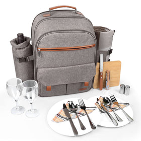 Sunflora insulated picnic backpack for two with organized gear and easy transport