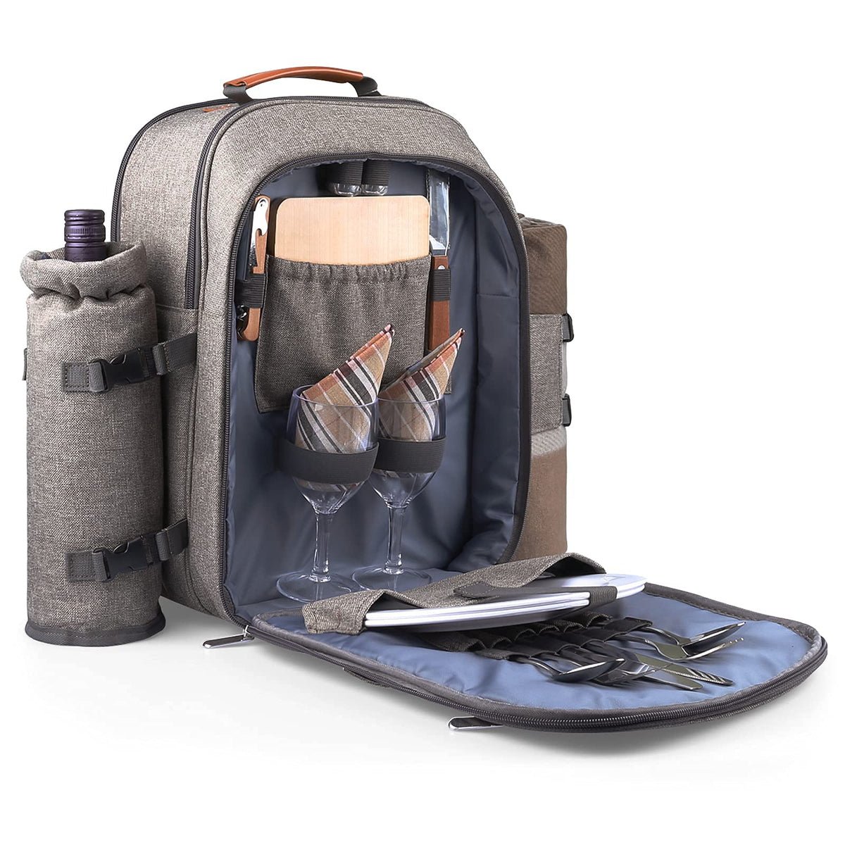 Sunflora picnic backpack cooler compartment keeps drinks and food fresh outdoors