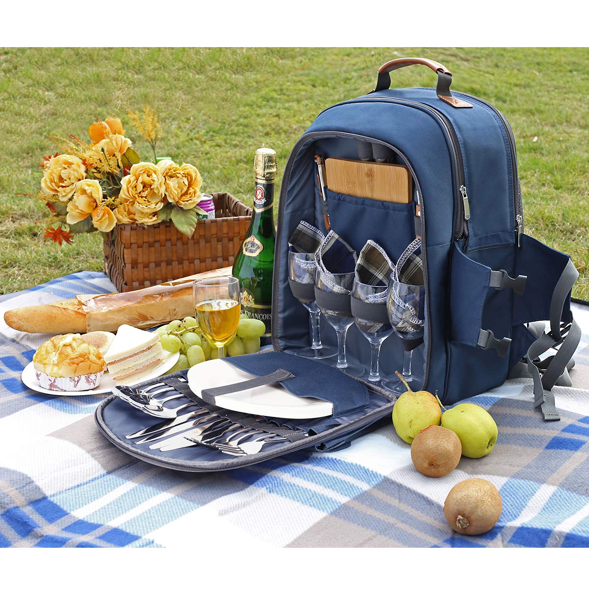 Sunflora spacious backpack with 14x11x5 inch capacity ready for gatherings.
