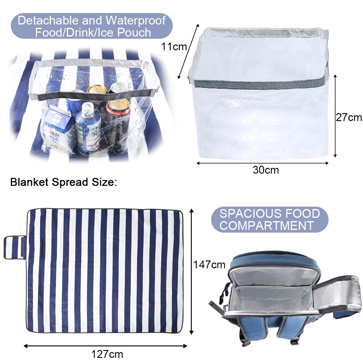 Sunflora picnic backpack wine glasses and cheese knife for toasts.