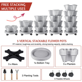 SunFunUSA four-direction wheels enabling easy relocation of the planter