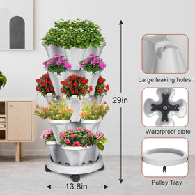 SunFunUSA stackable planter close-up highlighting sturdy connections for lasting use