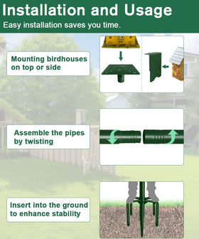Sungaryard height-adjustable pole lets you customize feeding height for different birds.