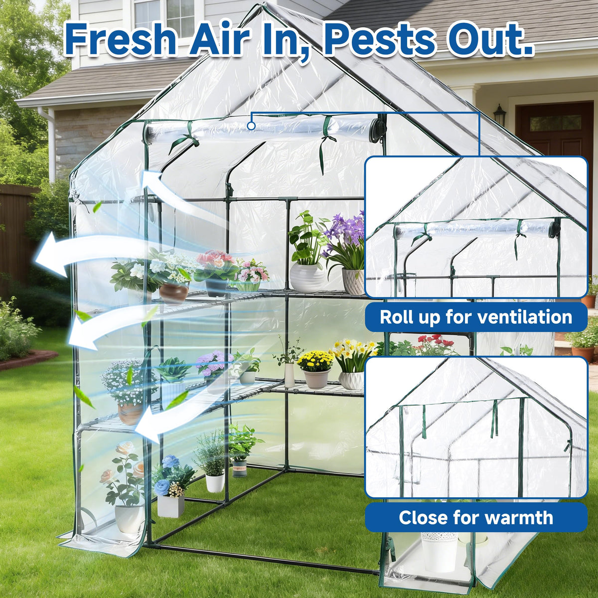 SUNGIFT zippered door and observation windows for airflow control