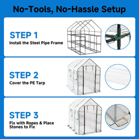 SUNGIFT patio-ready greenhouse enhances outdoor spaces and gardening.
