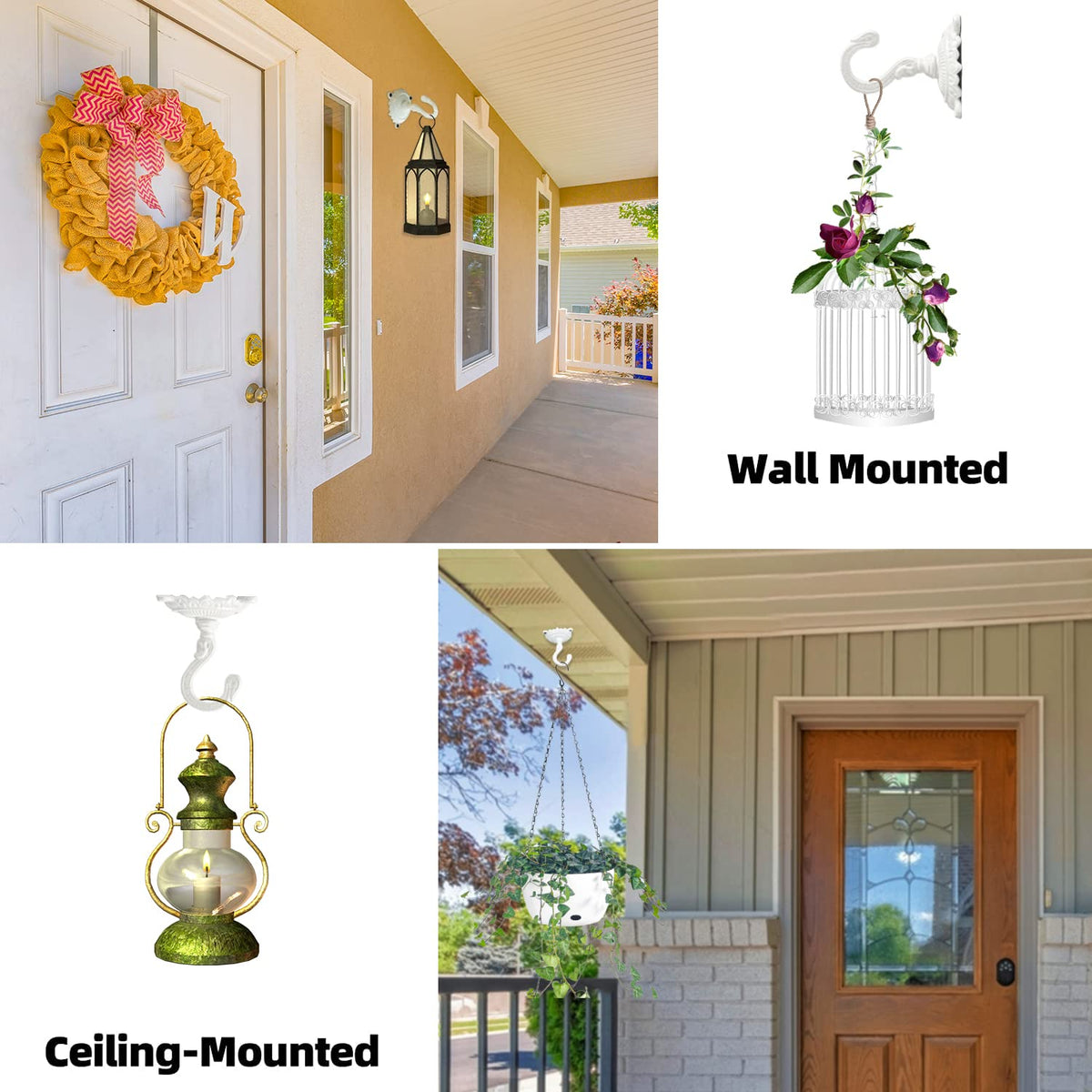 Sungmor antique-style white ceiling hook adds retro charm.