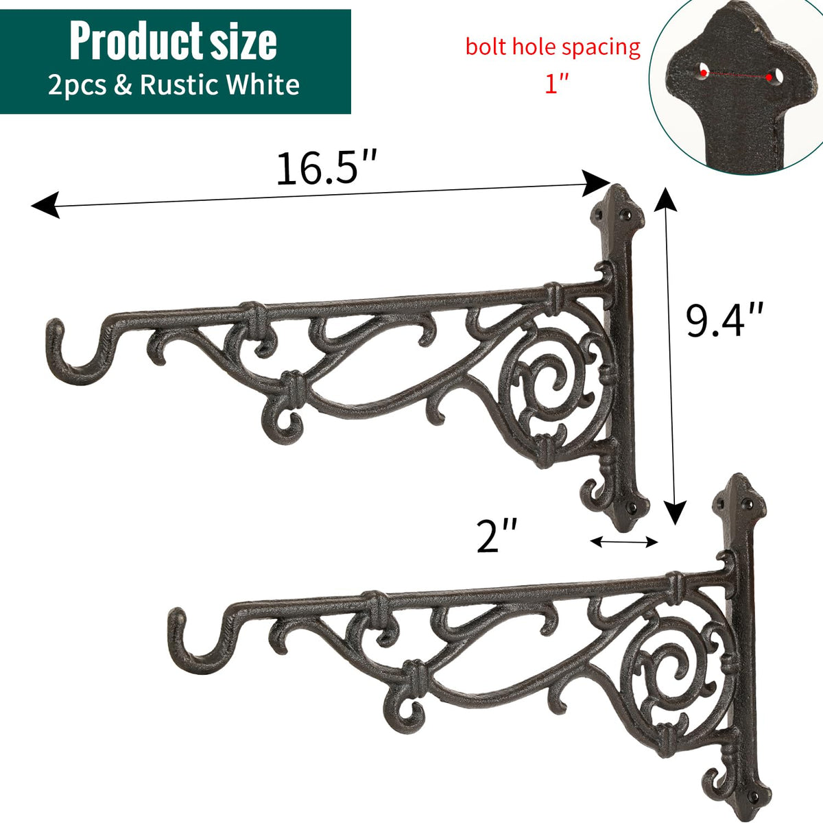 Sungmor black finish bracket close-up showing sturdy construction
