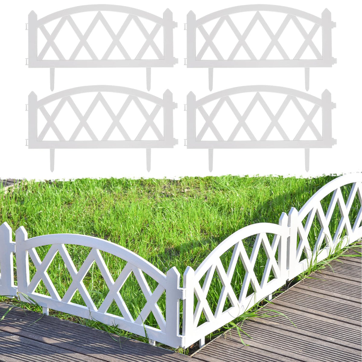 Sungmor four-pack border panels ready for quick garden edging.