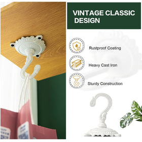 Sungmor cast-iron ceiling hook for planters with antique appeal.