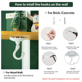 Sungmor ceiling hook for wind chimes and outdoor decor.