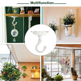 Sungmor ceiling hooks paired with a planter pulley for adjustable height watering.