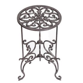 Sungmor heavy-duty cast iron plant stand with 19-3inch height for stable display of large pots.