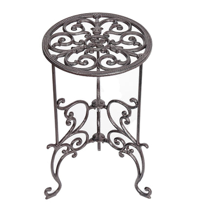 Sungmor heavy-duty cast iron plant stand with 19-3inch height for stable display of large pots.