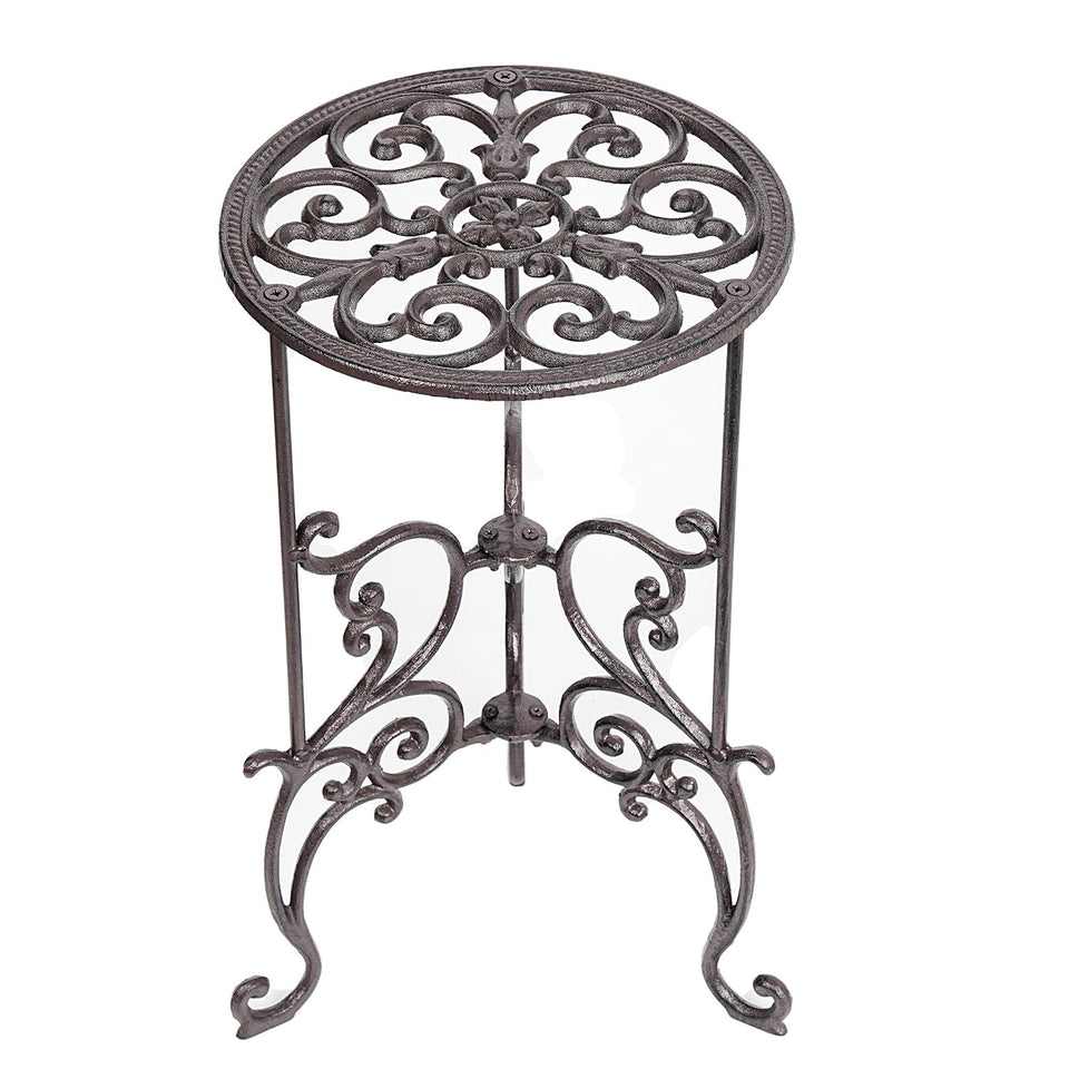 Sungmor heavy-duty cast iron plant stand with 19-3inch height for stable display of large pots.