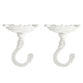 Sungmor heavy-duty ceiling hook in white, sturdy plant hanger support.