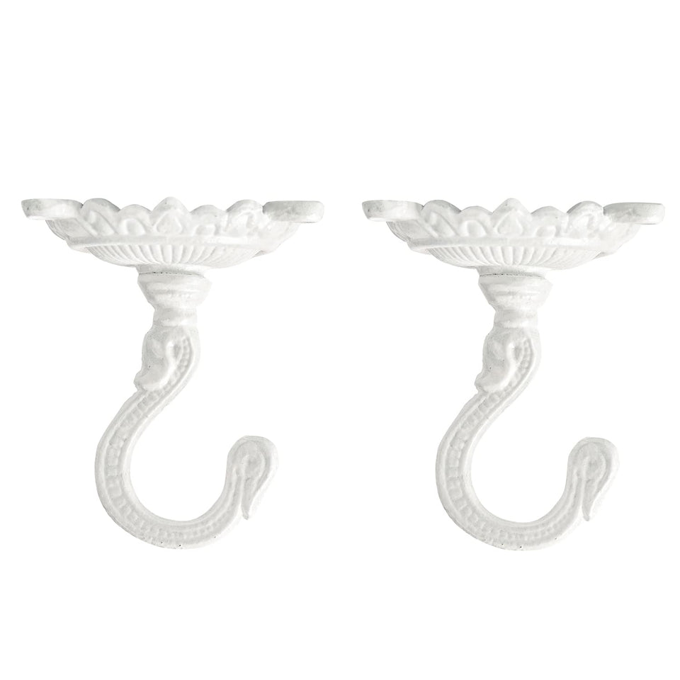 Sungmor heavy-duty ceiling hook in white, sturdy plant hanger support.