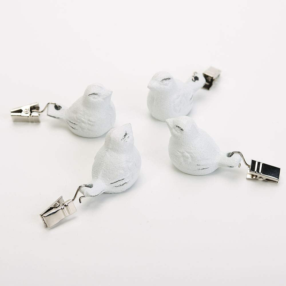 Close-up of Sungmor heavy-duty cast iron bird clips for fabric grip
