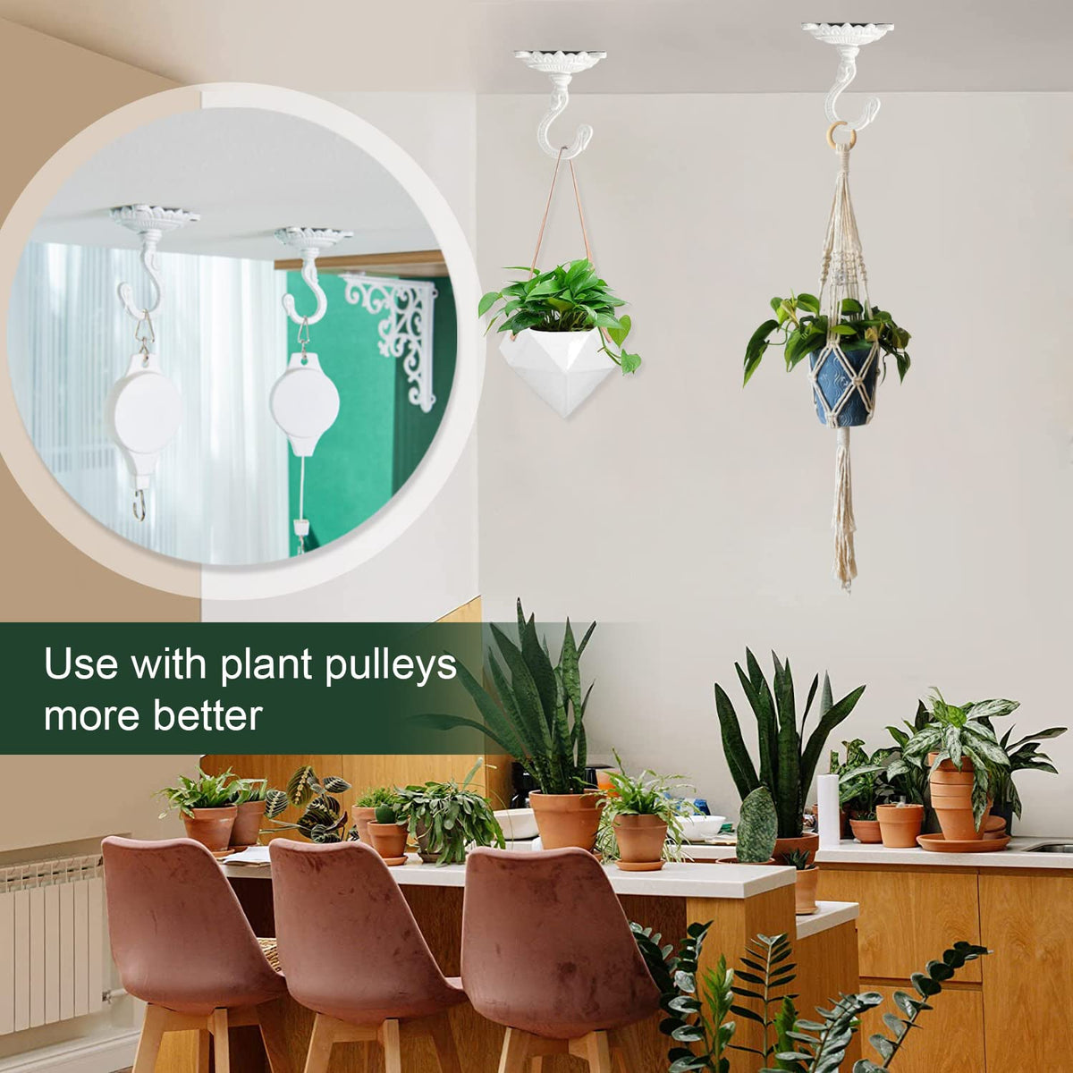 Sungmor easy-install ceiling hook for quick setup.