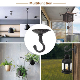 Sungmor hook holding a lantern or wind chime for stylish yard decor.