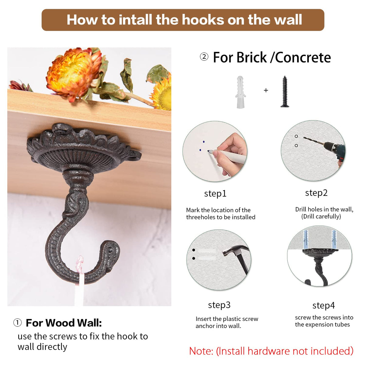 Sungmor multi-purpose hanging hook supports birds, lights, and decor.