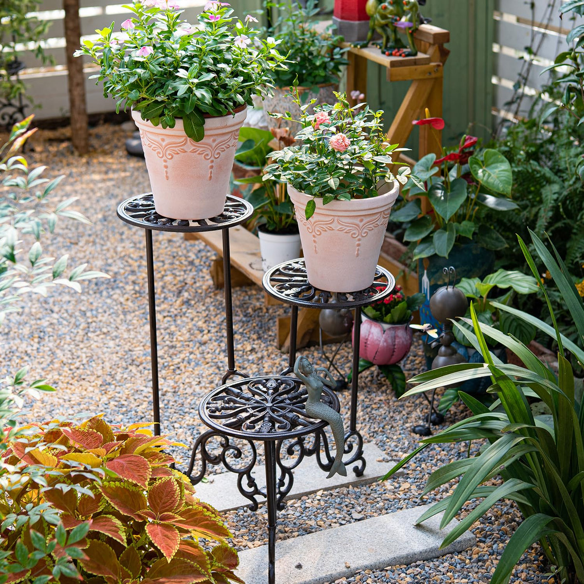 Sungmor rotatable design plant stand ready for assembly, offering easy setup and flexible arrangement