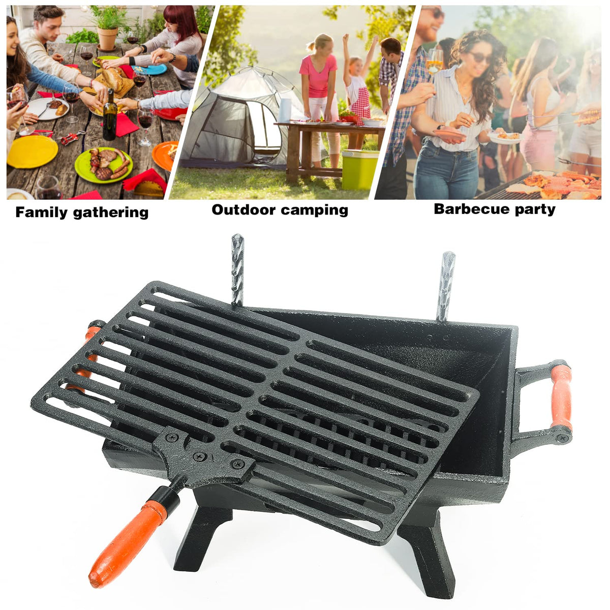 Sungmor table-top grill suited for camping and balcony use with compact size.