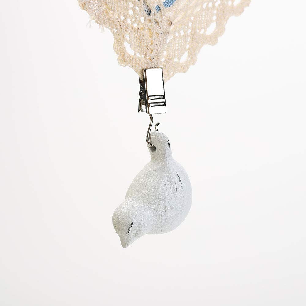 Sungmor white bird pendant clips securing tablecloths outdoors