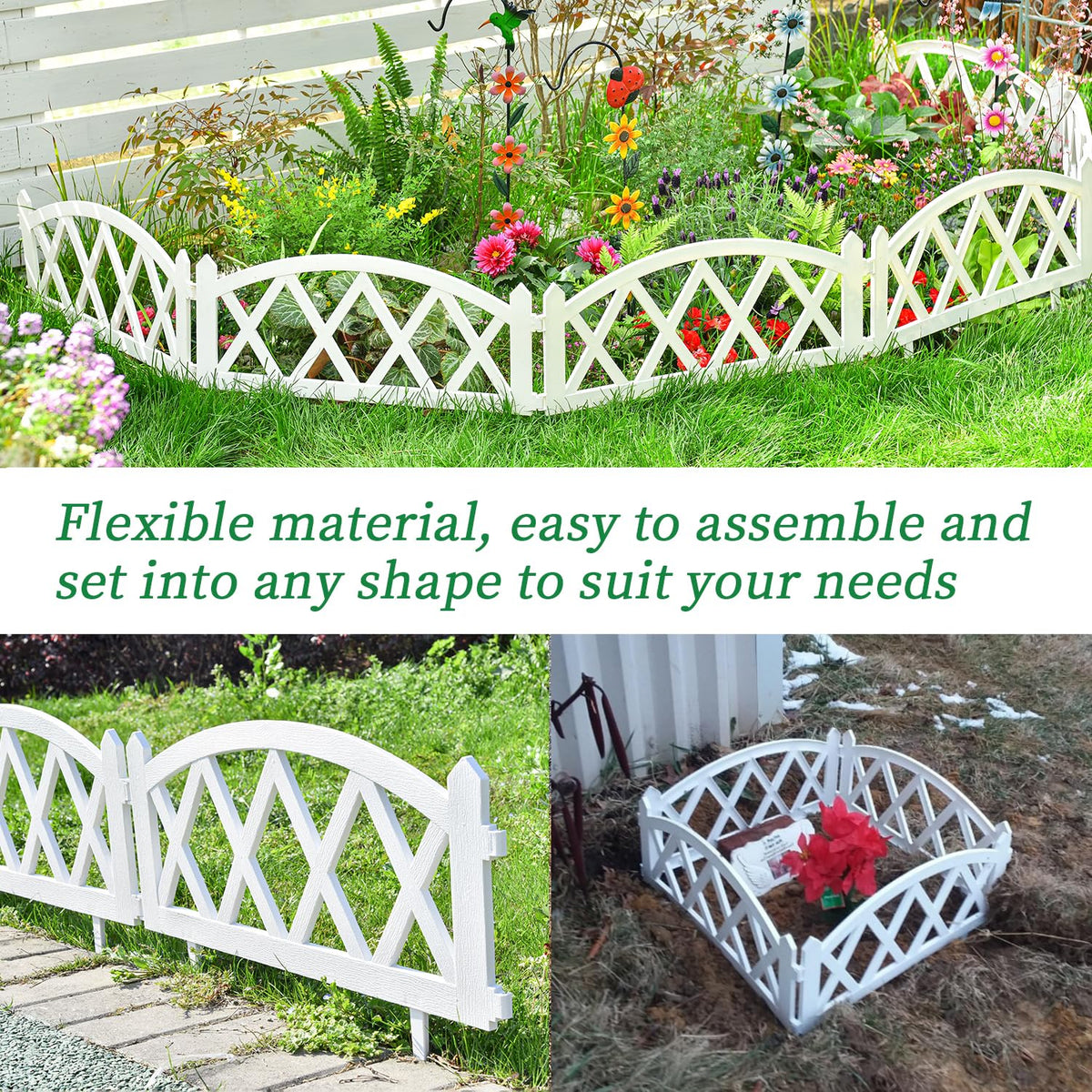 Sungmor white border enhances flower beds with decorative edging.