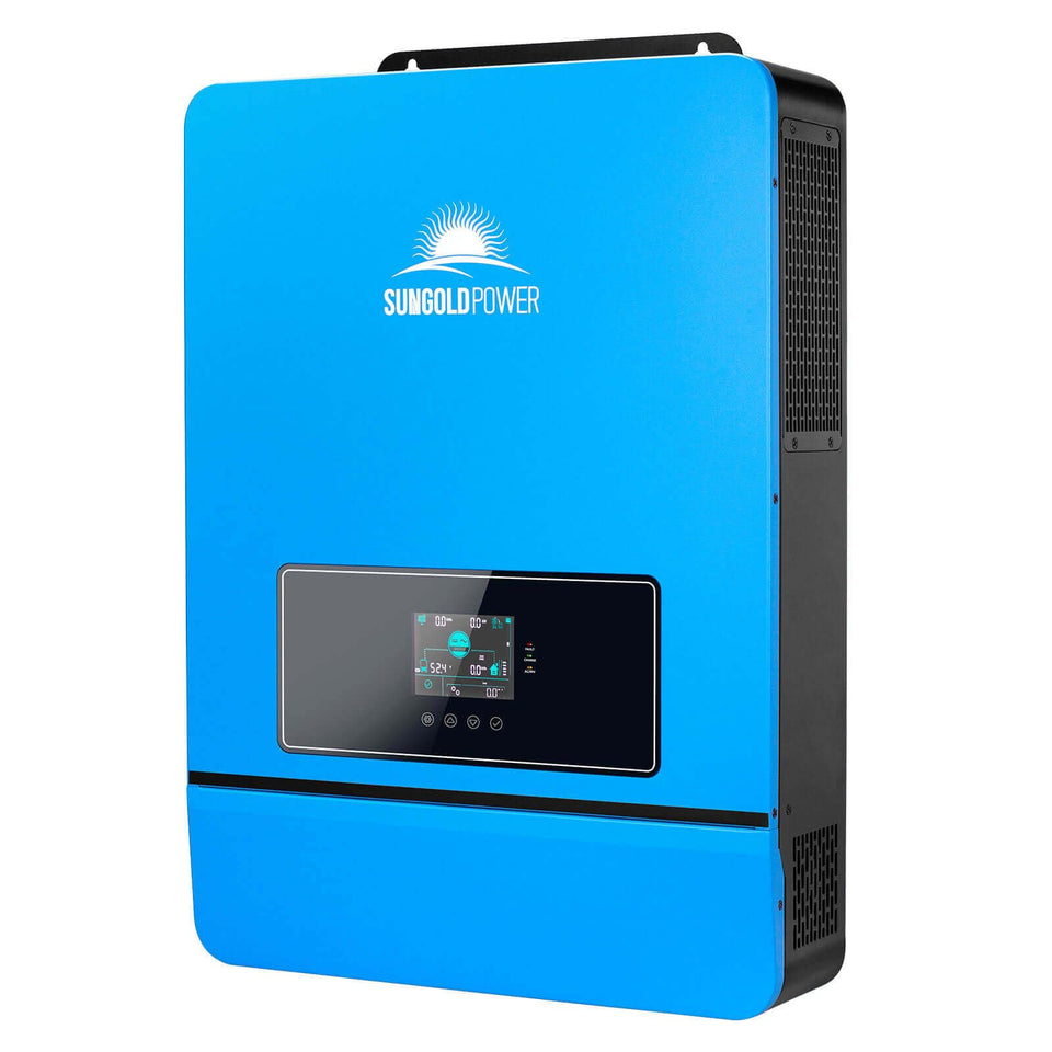 SUNGOLDPOWER 10000W inverter front view with built-in WiFi for remote monitoring.